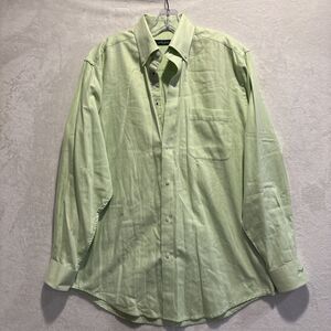 Bobby Jones Green Long Sleeve Button Down Collared Herringbone Shirt Mens Medium